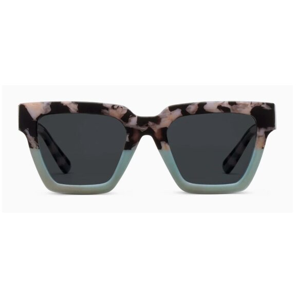 PEEPERS Out of Office Polarized Sunglasses Mint Green and Black Marble - Picture 1 of 7